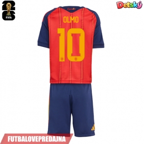 Lacne Dětský Futbalové dres Španielsko Dani Olmo #10 MS 2026 Krátky Rukáv - Domáci (+ trenírky)